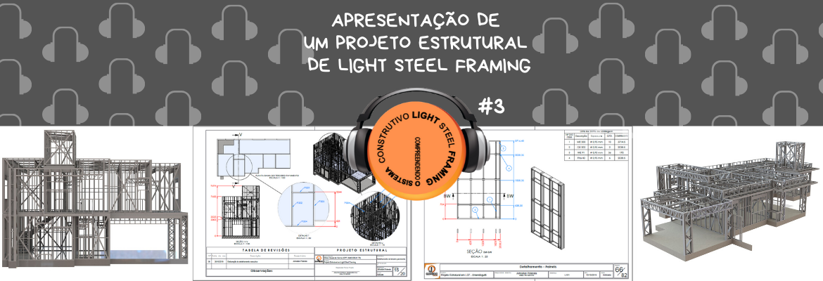 Cabeçalho Podcast Apresentação de um Projeto Estrutural em Light Steel Framing